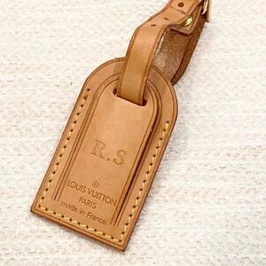 Authentic Louis Vuitton vachetta luggage tag